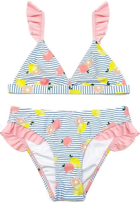 SHEKINI Girls 2 Piece Triangle Bikini Flounce Swimwear Low Waist Bikini