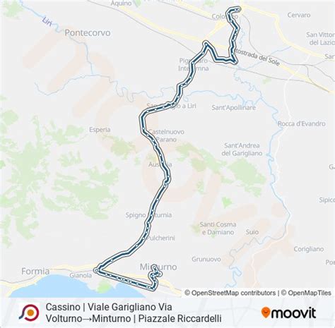 Linea Cotral Orari Fermate E Mappe Cassino Viale Garigliano Via