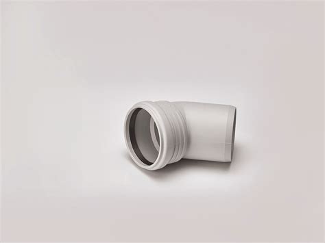 Evolve Ring Seal Silencio Acoustic Pipe Single Socket Elbow 45 Degree White Evolve Bathrooms