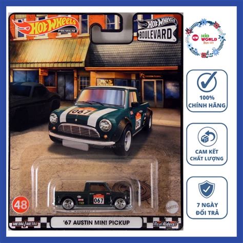 Xe mô hình Hot Wheels Premium Boulevard Series Austin Mini Pickup HCR bánh cao su