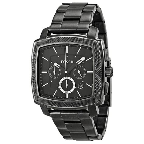 Fossil Machine Chronograph Black Dial Smoke Ion Plated Stainless Steel