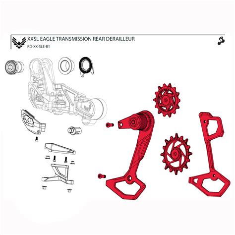 SRAM Käfig Montageset für XX SL Eagle Schaltwerk AXS T Type B1