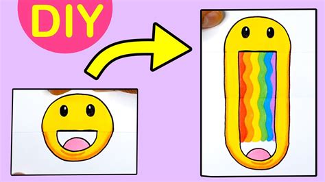 Amazing Rainbow Emoji Folding Suprprise Card Tutorial How To Draw