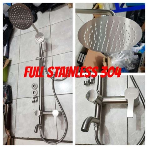 Promo Shower Tiang Set Coulomn Kran Panas Dingin Full Stainless 304