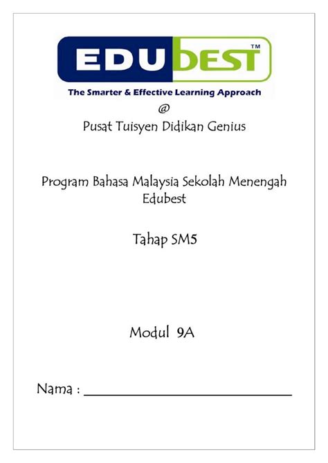 Pdf Tahap Sm Modul A Nama Contoh Karangan Jenis Laporan Persatuan