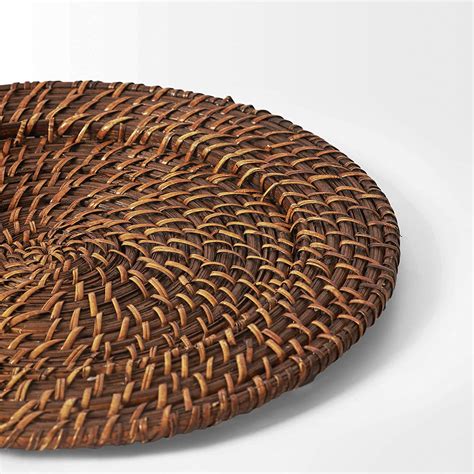 Buy Artera Wicker Rattan Charger Plates Set Of 8 13 Inch Round Woven Plate Holder Decorative