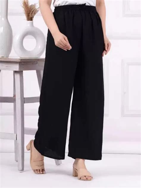 Buy Alhadaya Women Regular Fit Black Viscose Rayon Trousers Online At Best Prices In India