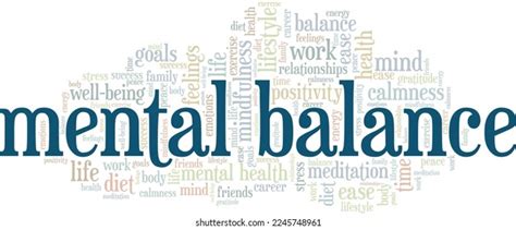 Mental Balance Word Cloud Conceptual Design Stock Vector Royalty Free