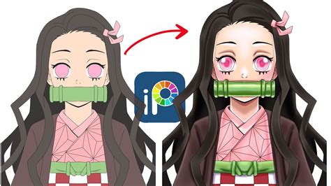 How To Paint Nezuko From Demon Slayer Ibis Paint X Tutorial Youtube