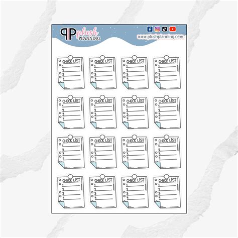 Writable Checklist Clip Art Planner Stickers Scrapbooking Stickers