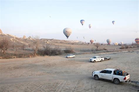 Landscape Of Cappadocia Valley With Hot Air Balloons Cappadocia