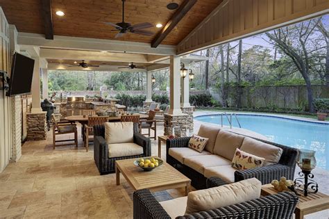 Patio Cover And Kitchen In Hunters Creek Memorial Area Texas Custom