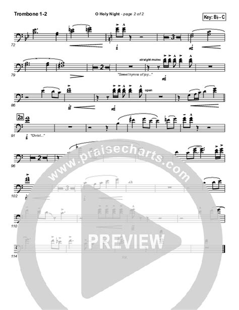 O Holy Night Trombone Sheet Music Pdf Praisecharts Band Arr Daniel