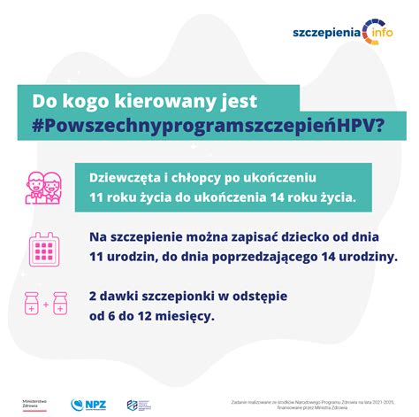 Kogo Dotyczy Powszechny Program Szczepie Przeciw Hpv W Roku