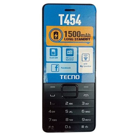 Tecno T454 Dual Sim 28 Camera With Flash Light 1500mah Black Main