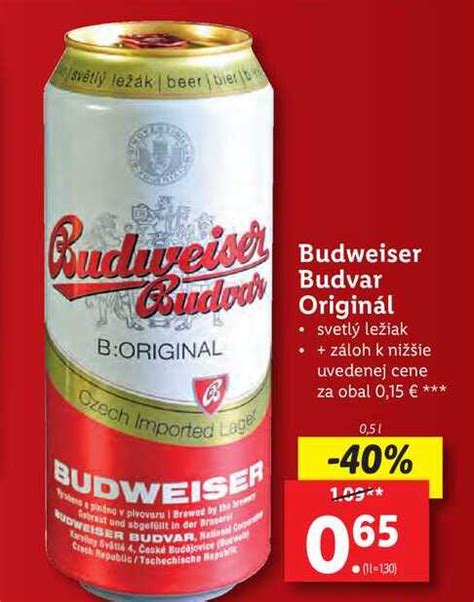 Archiv Budweiser Budvar Originál 0 5 L V Akcii Platné Do 13 2 2022 Zlacnene Sk