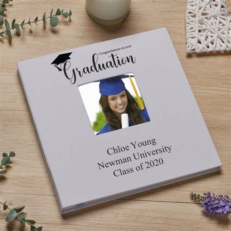 Personalised Graduation Photo Album Linen Cover With Cap Design Etsy