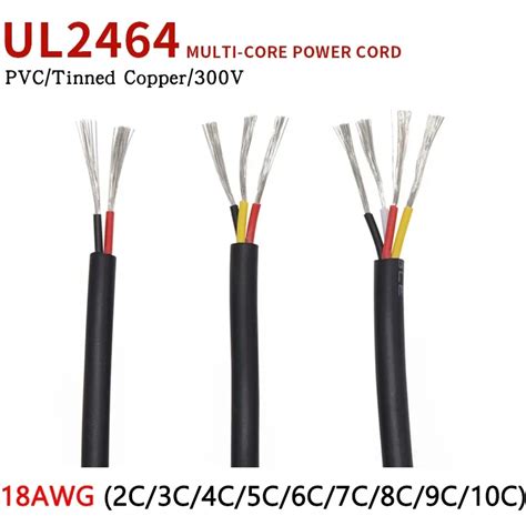 1M UL2464 Sheathed Wire Cable Channel Audio Line 18AWG 2 3 4 5 6 7 8