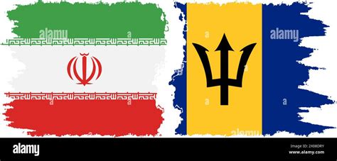 Barbados And Iran Grunge Flags Connection Vector Stock Vector Image