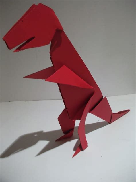 Metal Origami T-Rex by HallidaysForge on Etsy