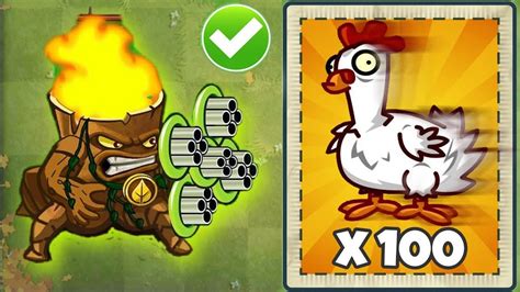 Pvz 2 Challenge All Plants 1 Plant Food Vs 100 Chicken Zombie Which