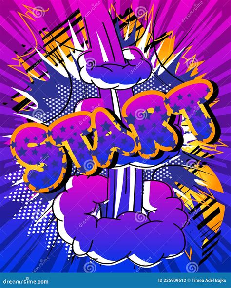 Start Comic Book Word Text Stock Vector Illustration Of Goals