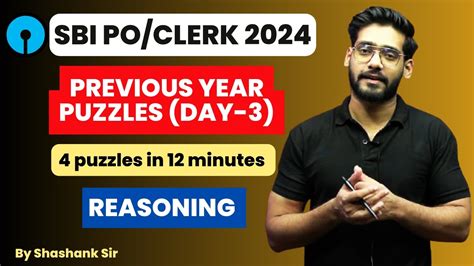 SBI PO Clerk Reasoning 2024 Puzzle Day 3 Previous Year Based