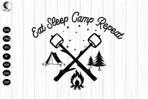 Eat Sleep Camp Repeat Svg Graphic By Moon Store · Creative Fabrica