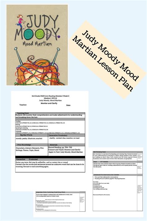 Judy Moody Mood Martian Lesson Plan Judy Moody Reading Writing