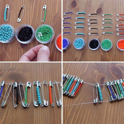 How To Create Beaded Baubles With Safety Pins Safety Pin Crafts