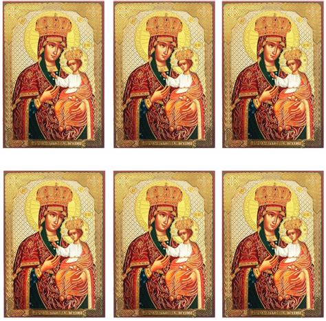 Virgin Mary Chernigovskaya Set Of 6 Gold Foiled Prayer Cards At Holy