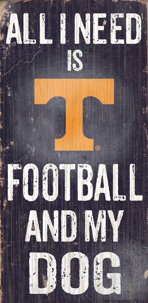 Tennessee Volunteers Wood Sign - Football and Dog 6"x12" | Tennessee ...