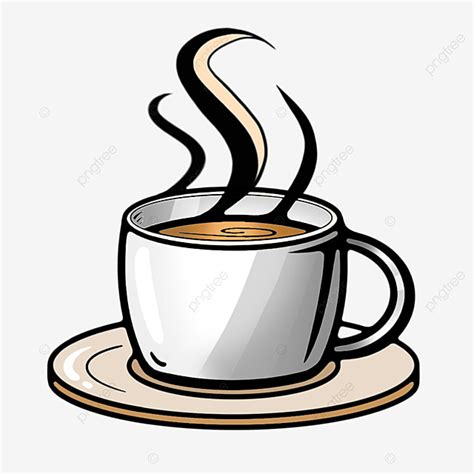 Coffee Cup Cartoon Clipart Vector, Cartoon Original Hand Painted Hot ...