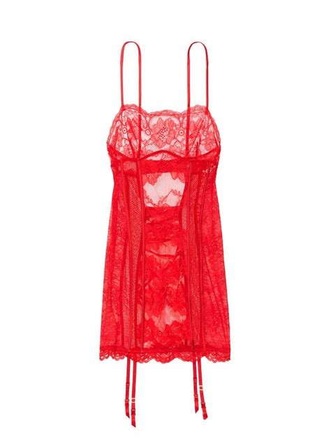 Пеньюар Victorias Secret Mixed Sheer Mesh And Lace Mini Slip купити