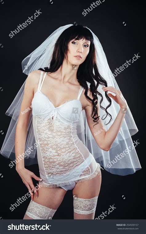 Sexy Beautiful Nude Bride Veil White Stock Photo Shutterstock