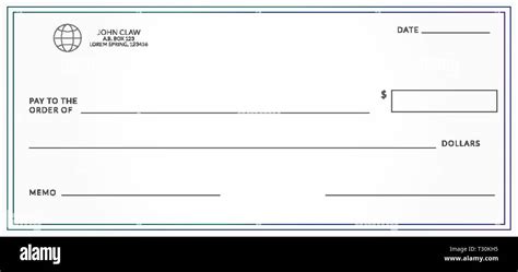 Plantilla en blanco del cheque bancario La página de comprobación de