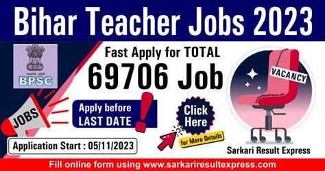 Bihar Recruitment 2023 69706 School Teacher Middle Tgt Pgt Sarkari Result Express