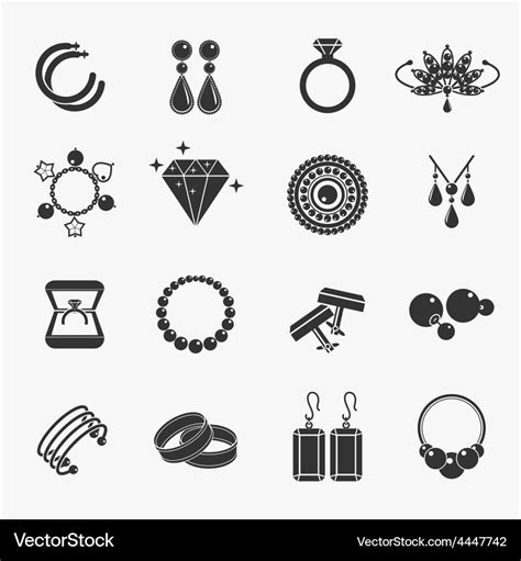 Jewelry Icons Royalty Free Vector Image VectorStock