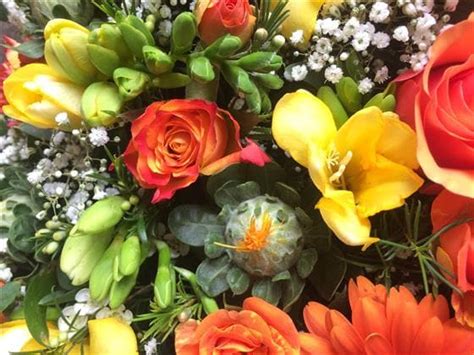 Orange Yellow And White Loose Heart Funeral Tribute Make Their Day Make Their Day Florist