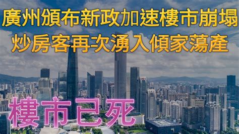 徹底沒救了！廣州樓市技術性死亡，新政頒佈成交量大跌40％！售價跌回6年前，炒房客再次湧入市場，樓市風險等級飆升！廣州樓市還有活嗎？ Youtube