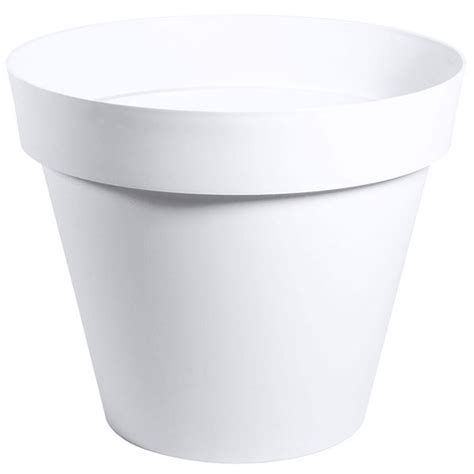 Pot Rond Toscane Xl Blanc X Cm L Eda Plastiques