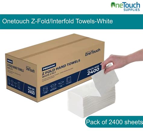 Z Fold Paper Towels White 2400 Sheets In A Box One Touch Supplies