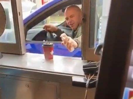 TAKING NO CHANCES: Man covers Tim Hortons drive-thru coffee in ...