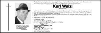 Traueranzeigen Von Karl Walzl Trauer Bz