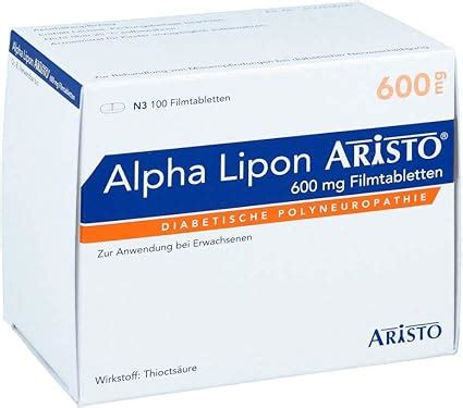 Alpha Lipon Aristo 600 Mg Filmtabletten 100 St Amazon De Drogerie