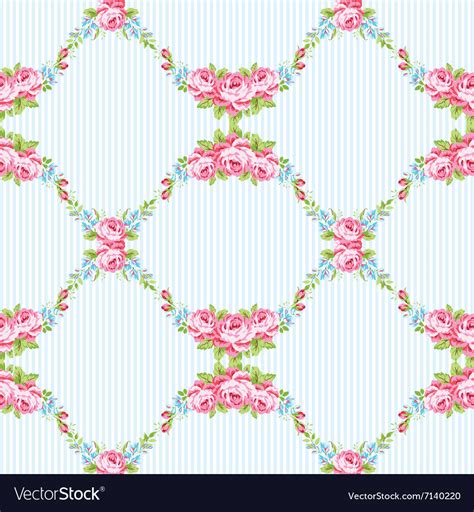 Floral Pattern With Garden Pink Roses Royalty Free Vector