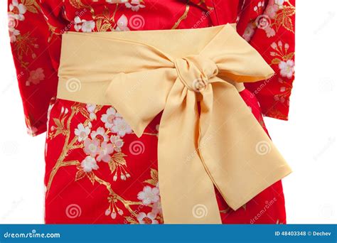 Nastro Giallo Sui Vestiti Tradizionali Giapponesi Del Kimono Yukata