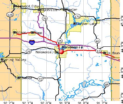 Menomonie Wisconsin Map | Zip Code Map