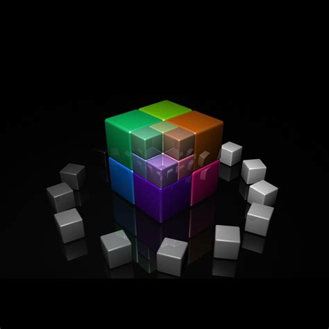 3d Colorful Cube Wallpaper