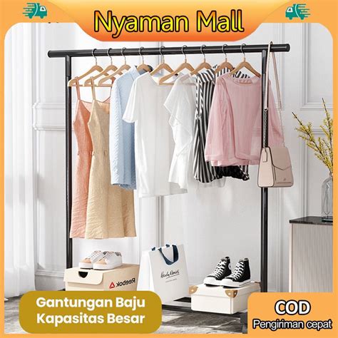 Jual Rak Gantungan Baju Serbaguna Stand Cloth Hanger Gawang Rak Jemuran